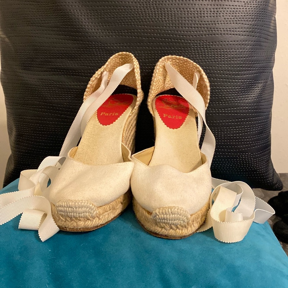 Authentic Christian Louboutin Wedge Espadrilles